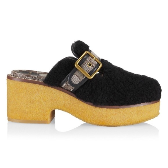 NEW‼️COACH Dylan Shearling Platform Clogs - Picture 3 of 12